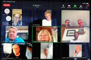 Videochat mit Bettina Hagedorn (Mitte)