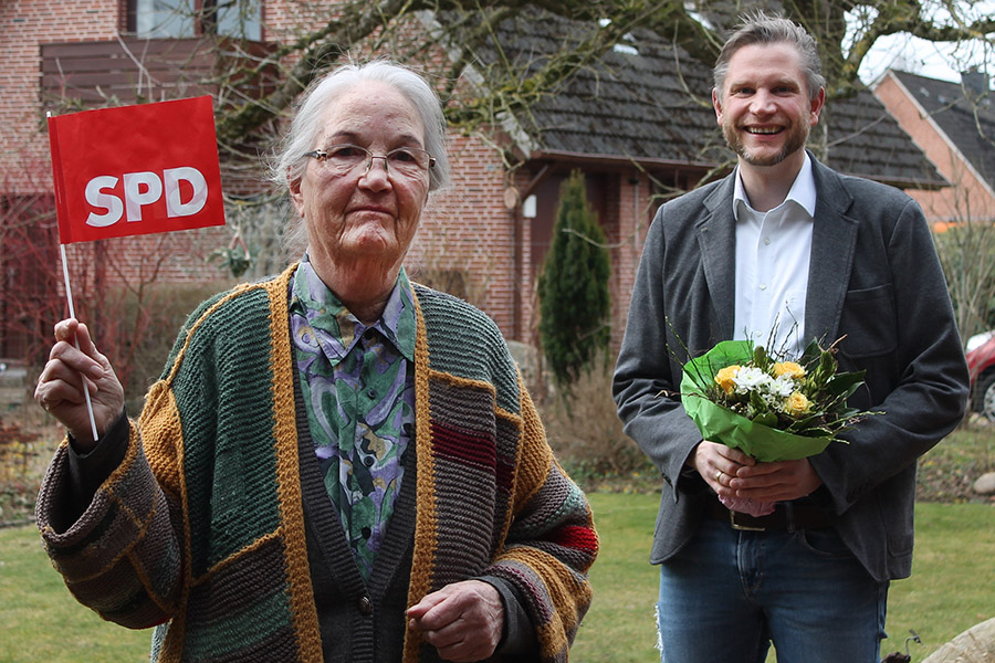 Marianne Kiecksee, Dirk Wehrmann gratuliert zum 90. Geburtstag